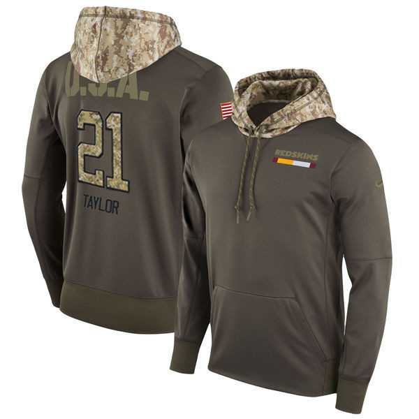 Nike Redskins 21 Sean Taylor Men's Olive Salute To Service Pullover Hoodie